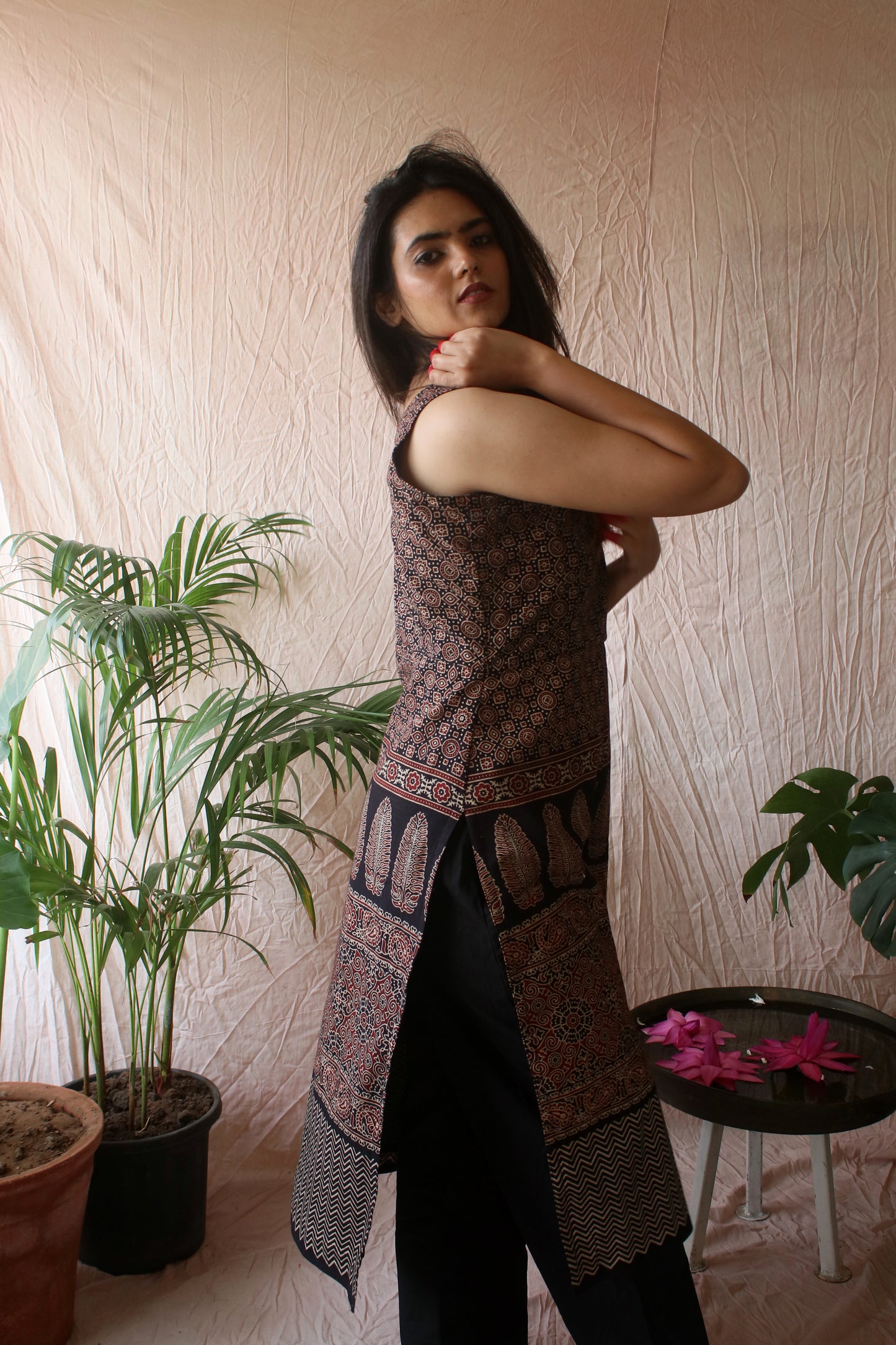 Black Ajrak long kurta