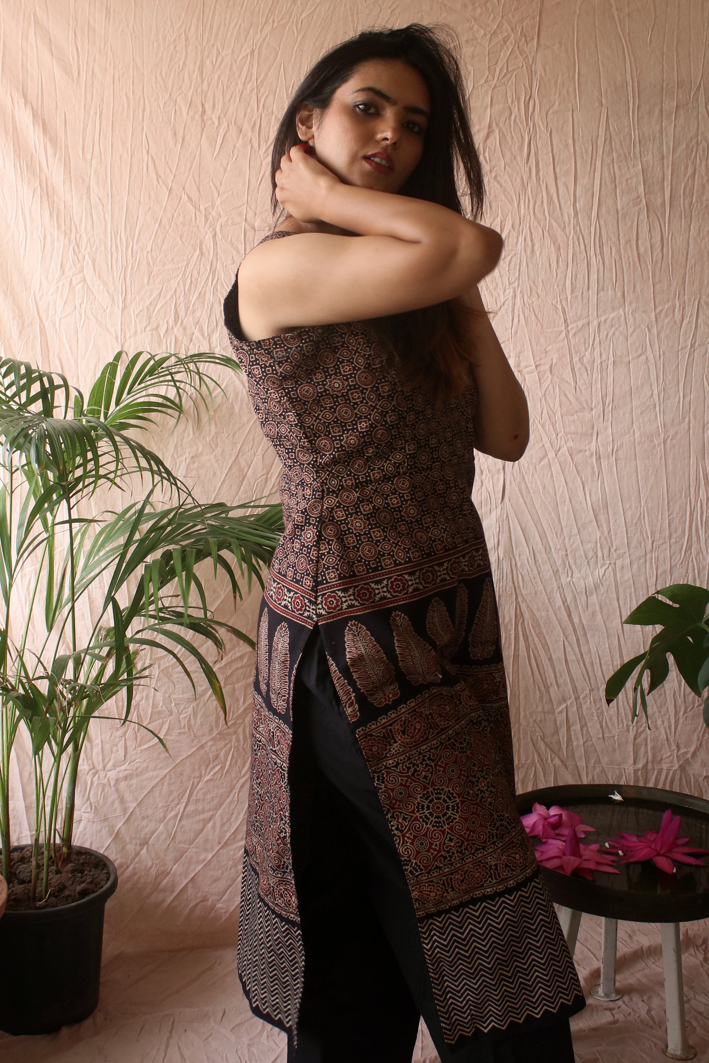 Black Ajrak long kurta
