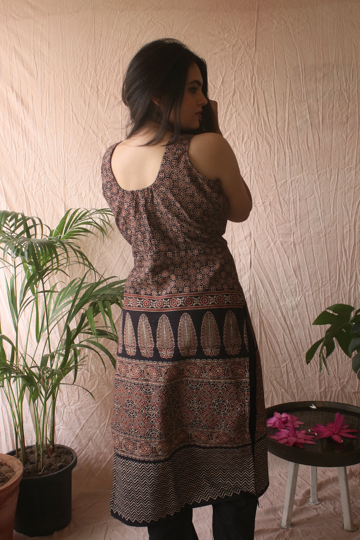 Black Ajrak long kurta