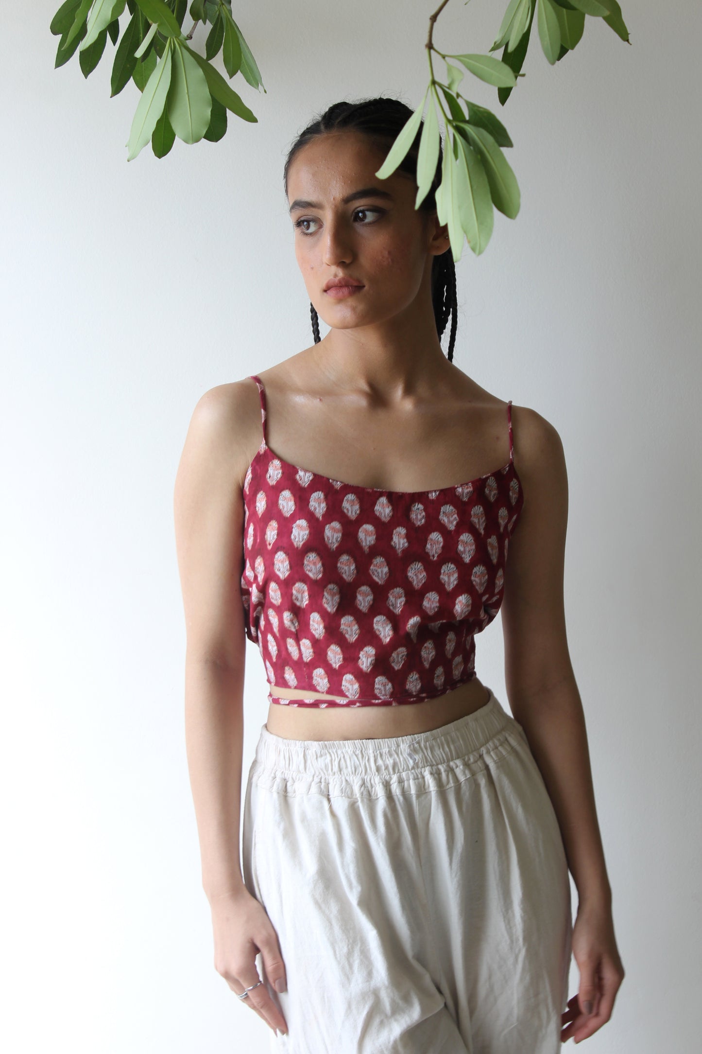 Crimson Embrace - Red Block print Top