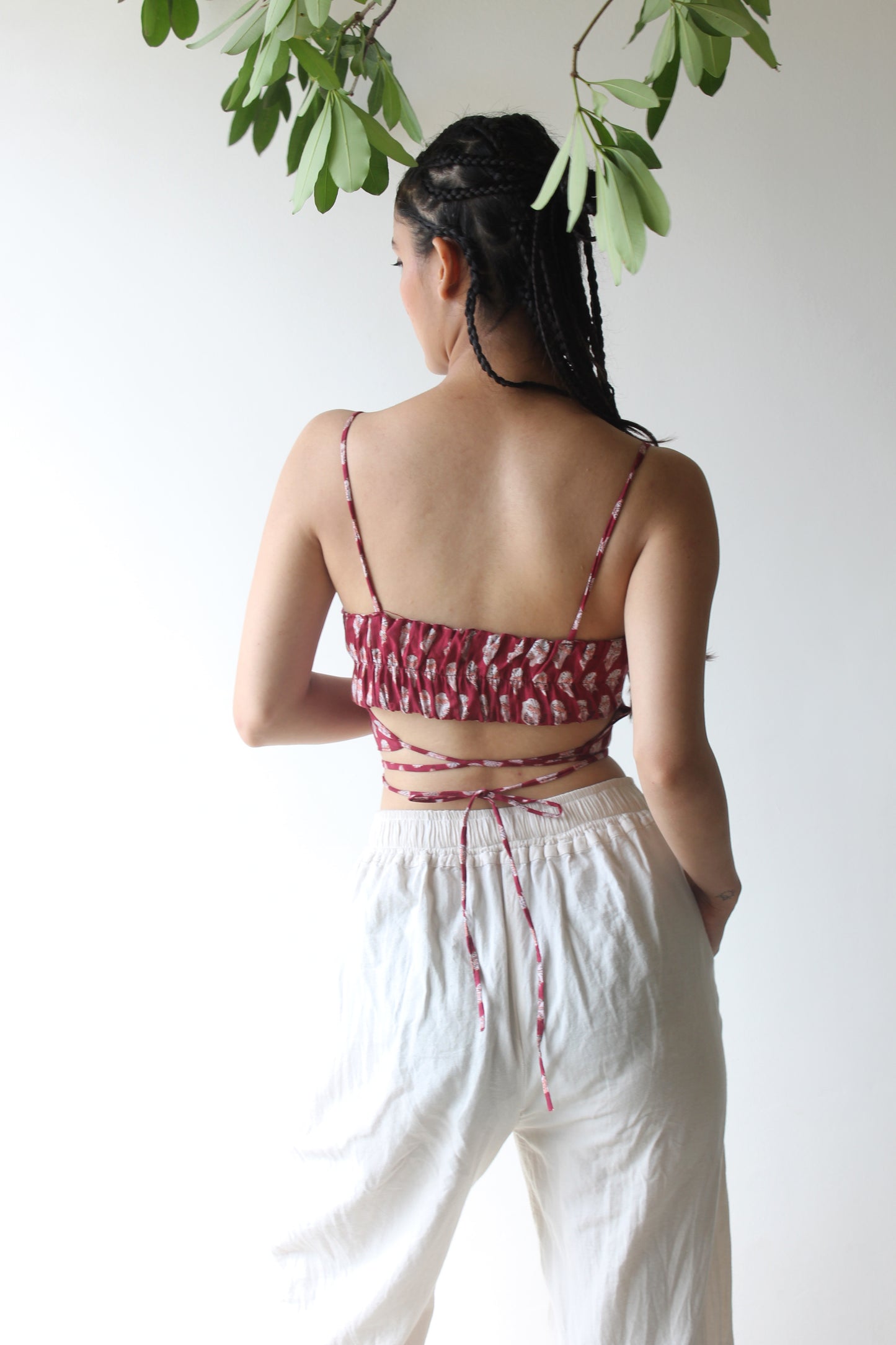 Crimson Embrace - Red Block print Top