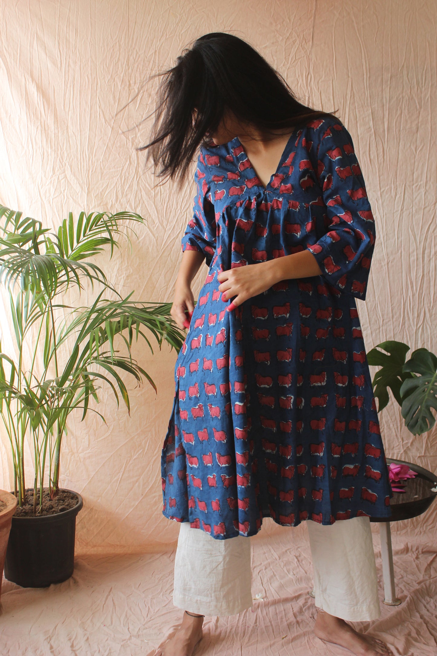 Indigo Tunic With Pants Set