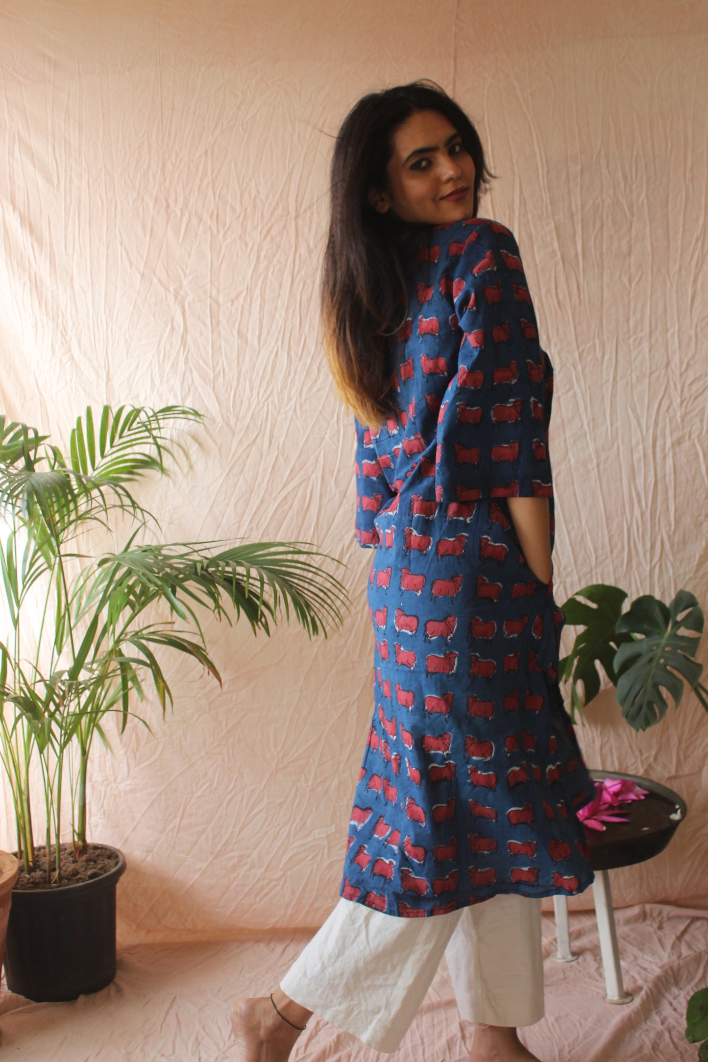 Indigo Tunic With Pants Set