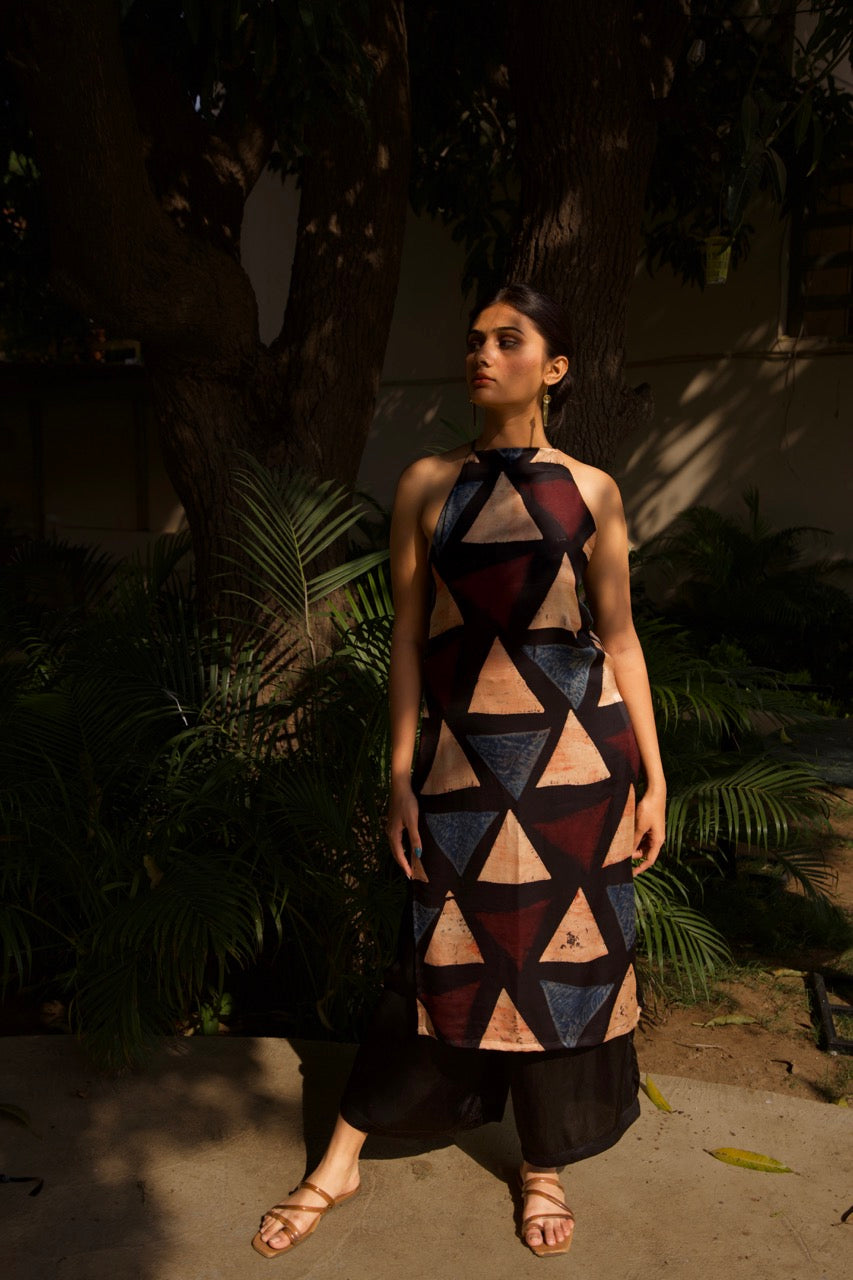 Aftab - Black Silk kurta set