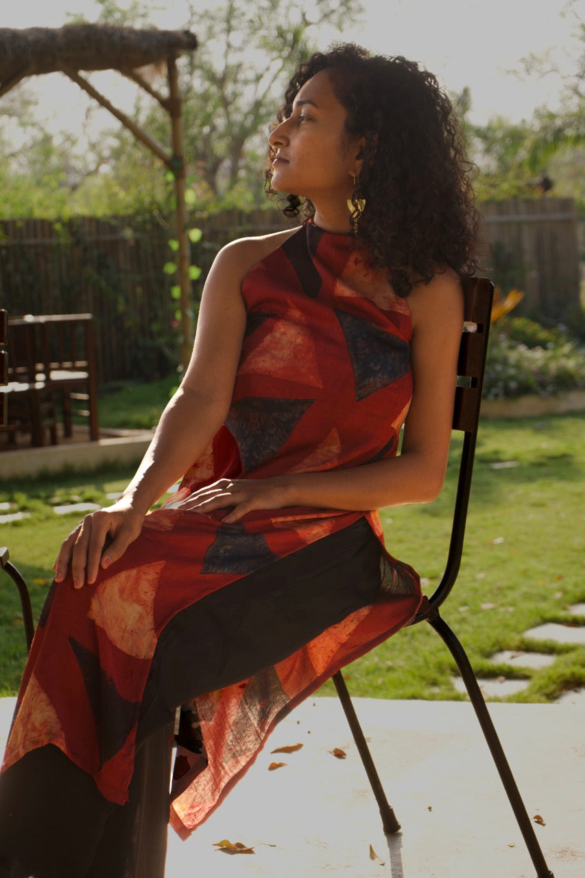 Aftab - RED Silk kurta set