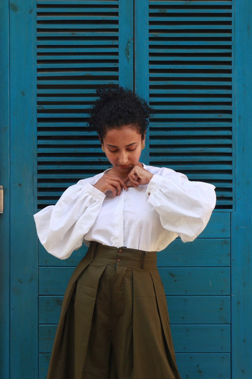 Ivory Breeze - White Cotton Shirt