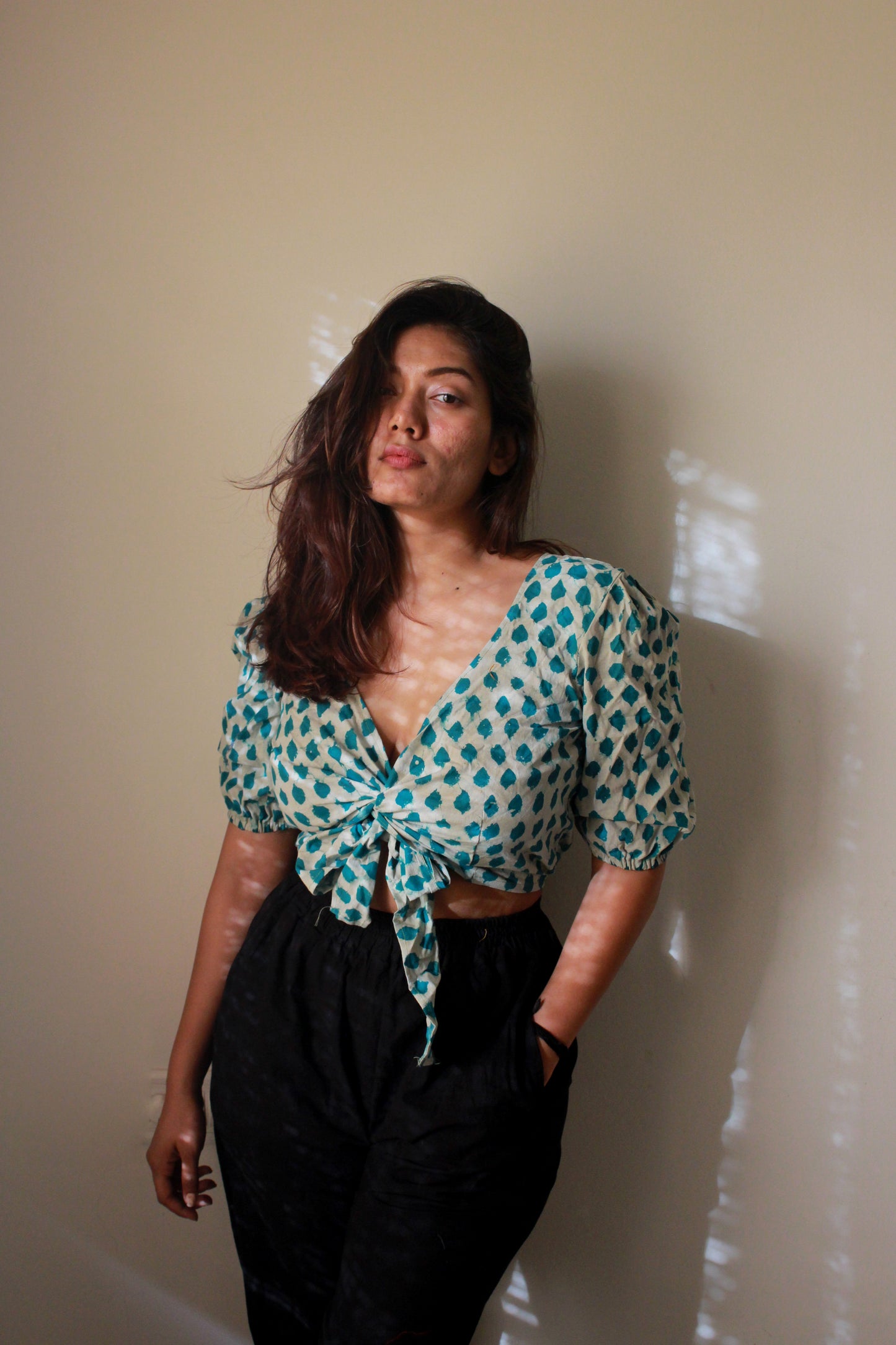 Green Tie Top