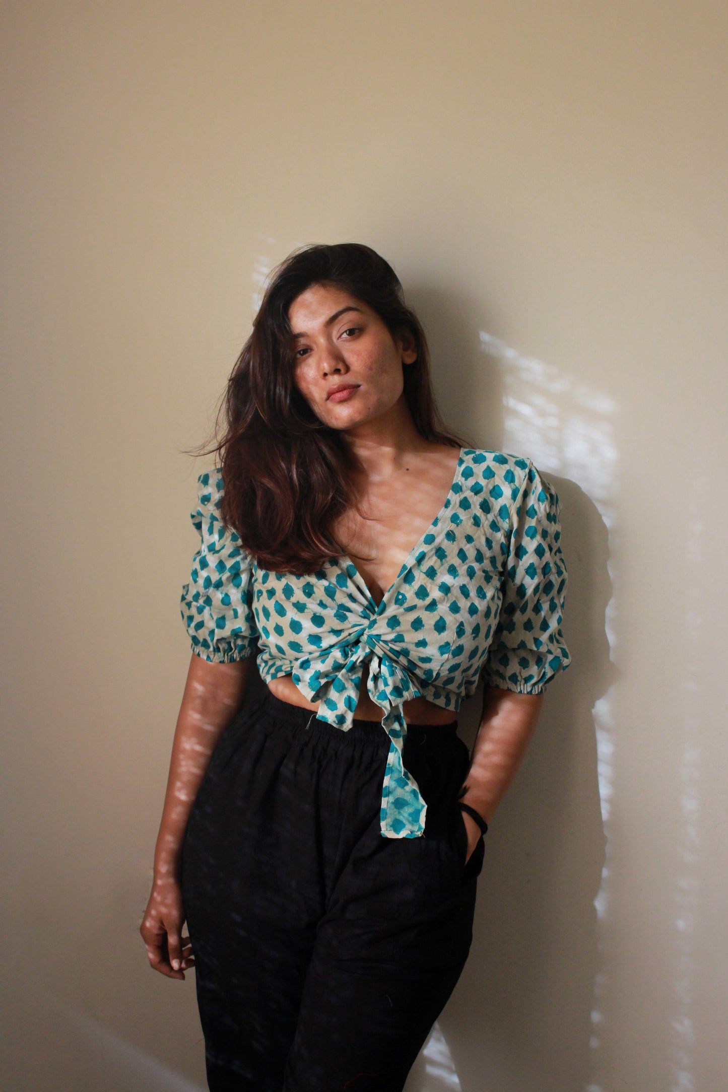 Green Tie Top