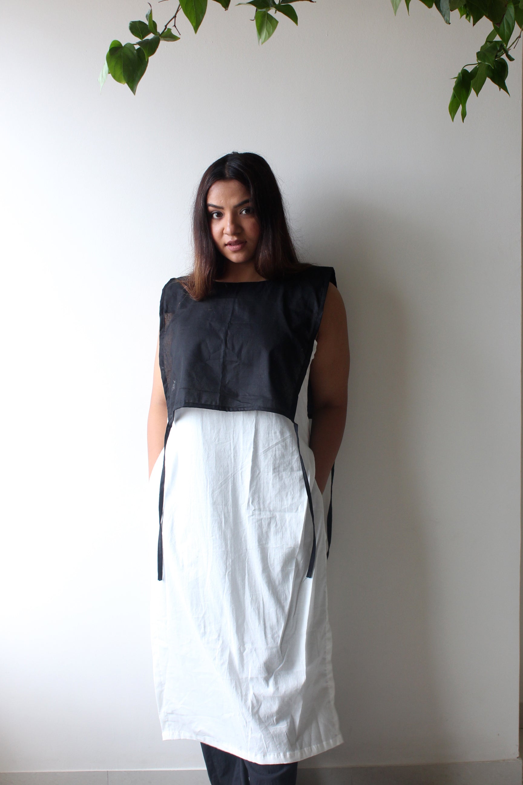 Deimos - Black and White Cotton Kurta Set