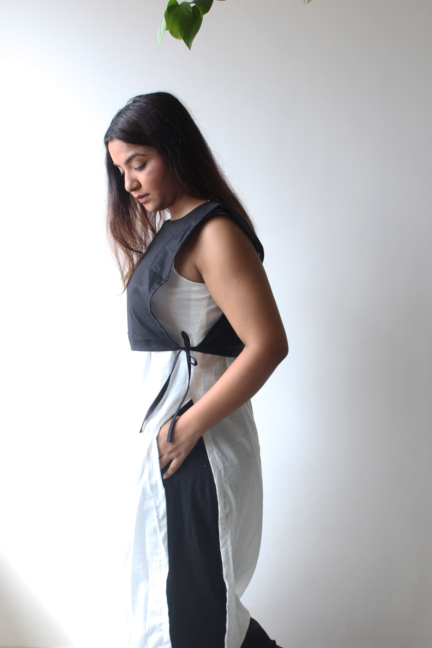 Deimos - Black and White Cotton Kurta Set