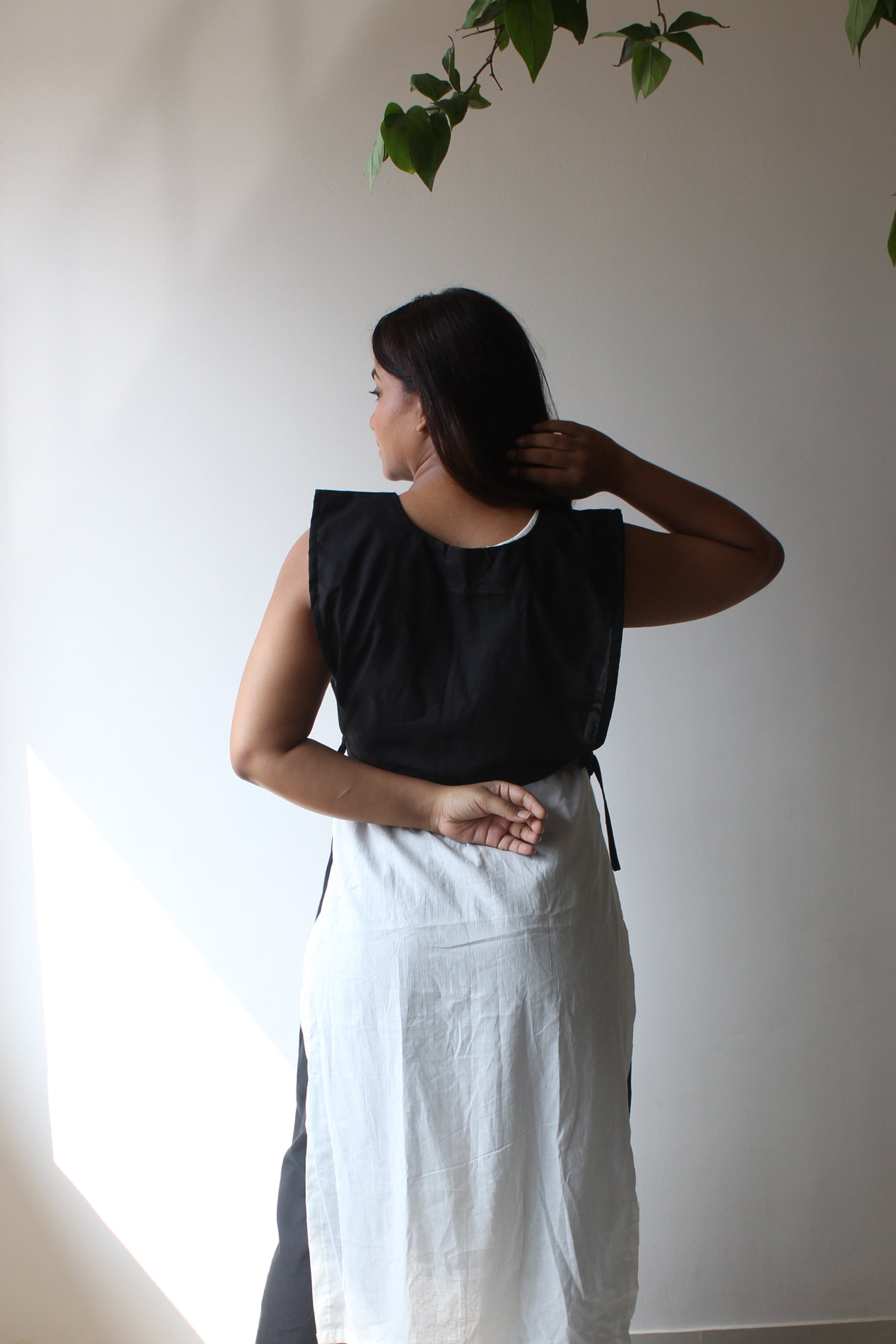 Deimos - Black and White Cotton Kurta Set