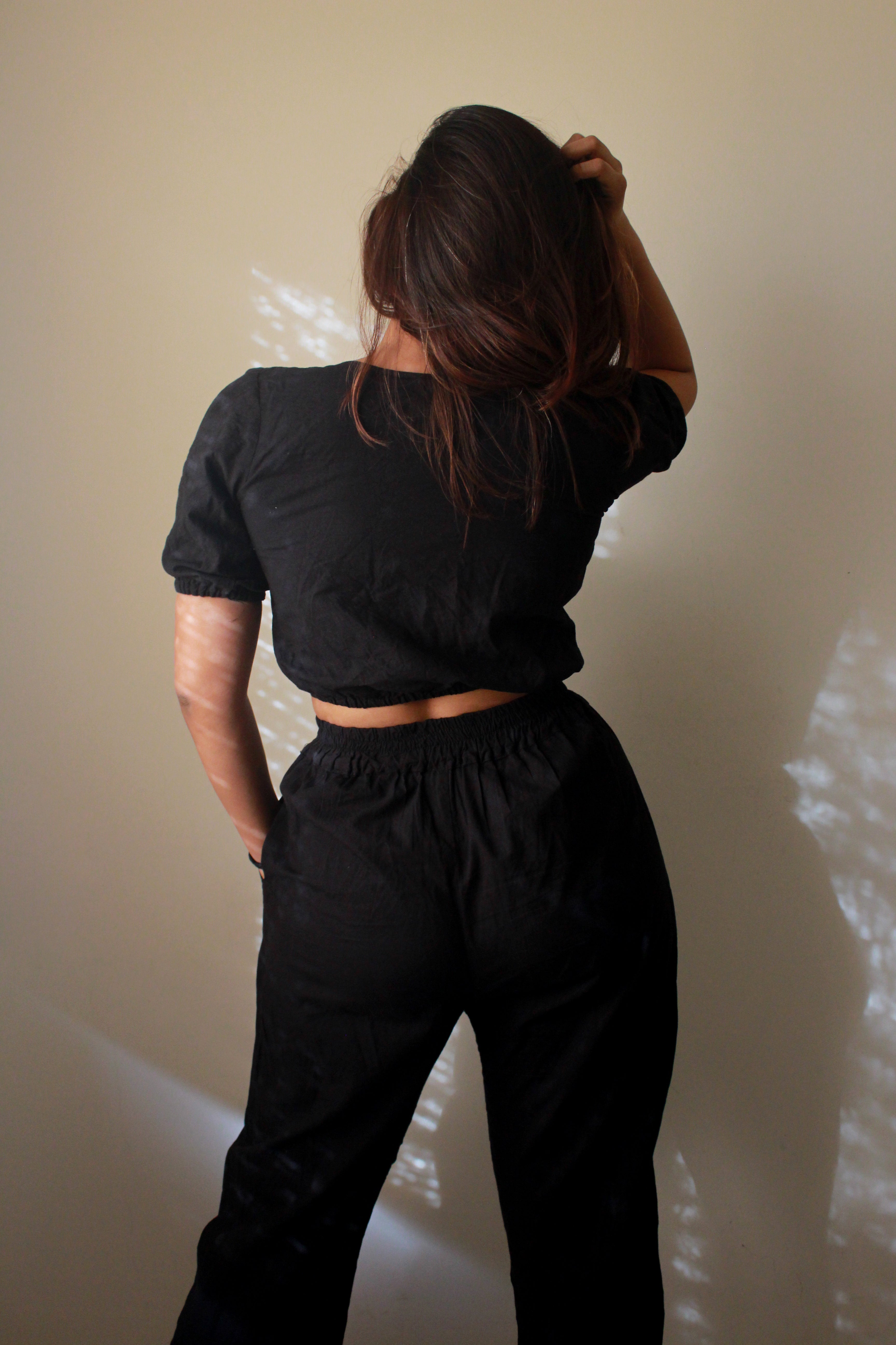 ECLIPSE Black Cotton Co-Ord set