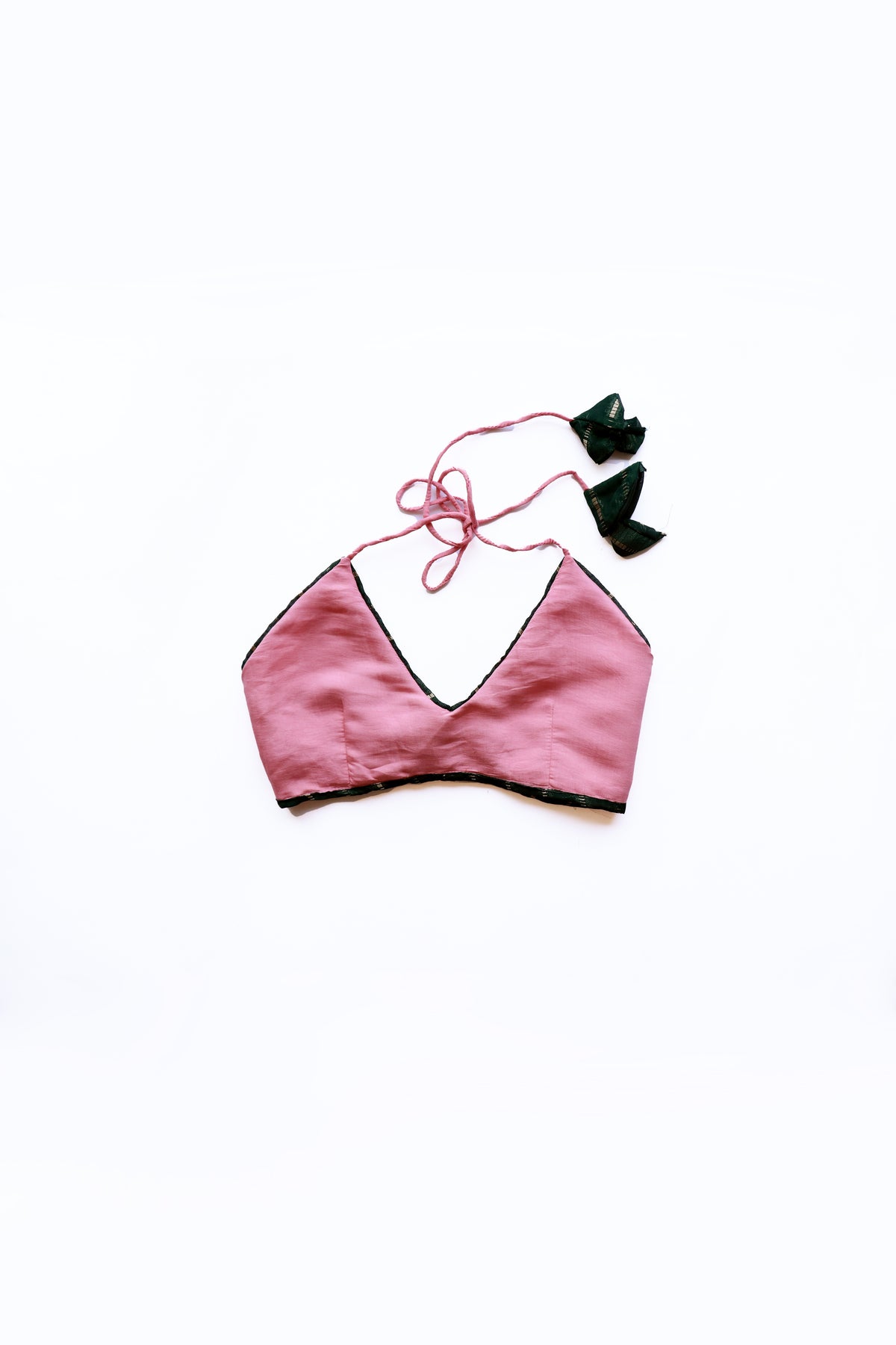 VUKICA - Forest Green & Dusty Pink Layred Blouse