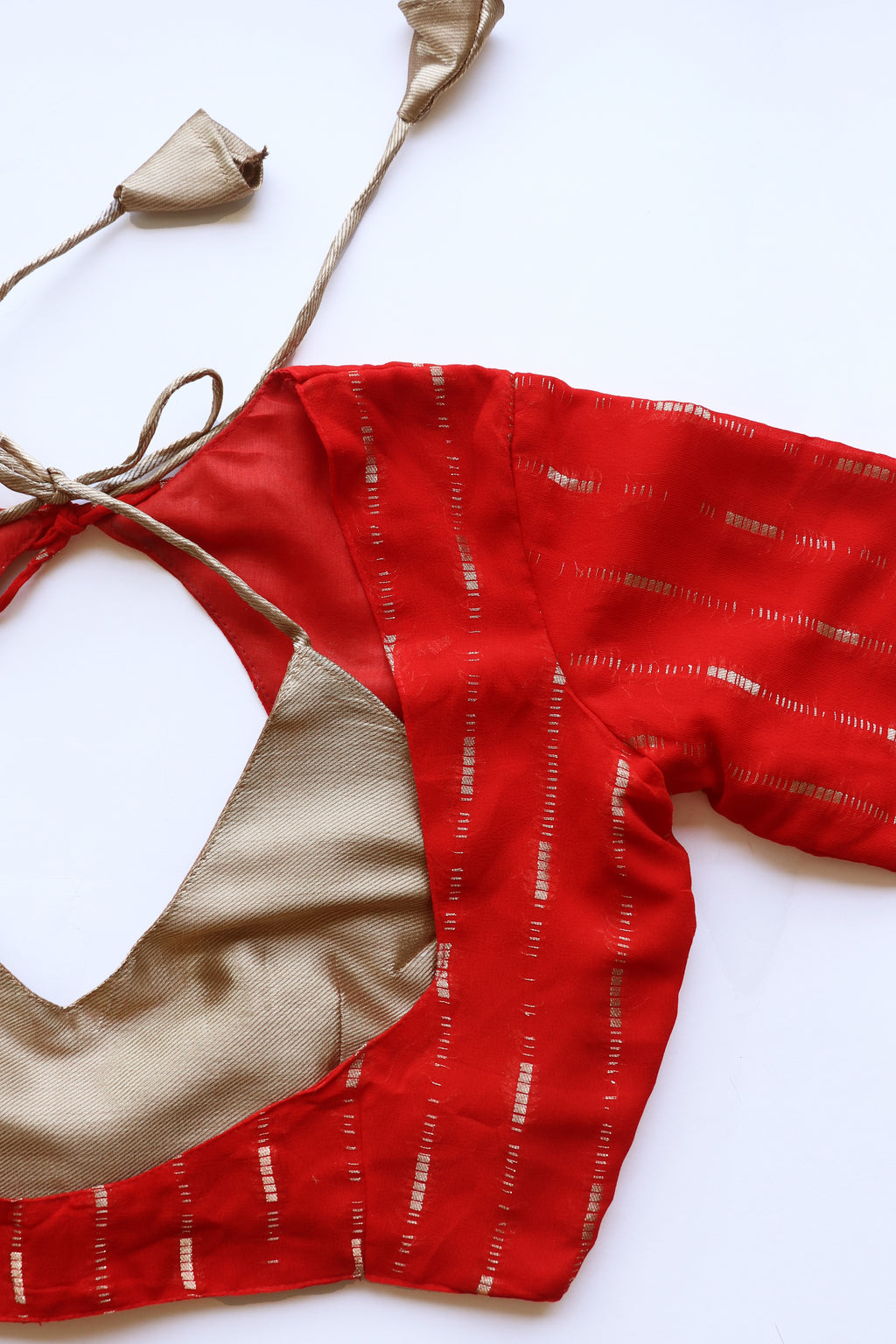 DEIANIRA  - Crimson and Gold Layred Blouse