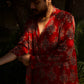Gulnaar - Red Unisex Silk Kurta Set