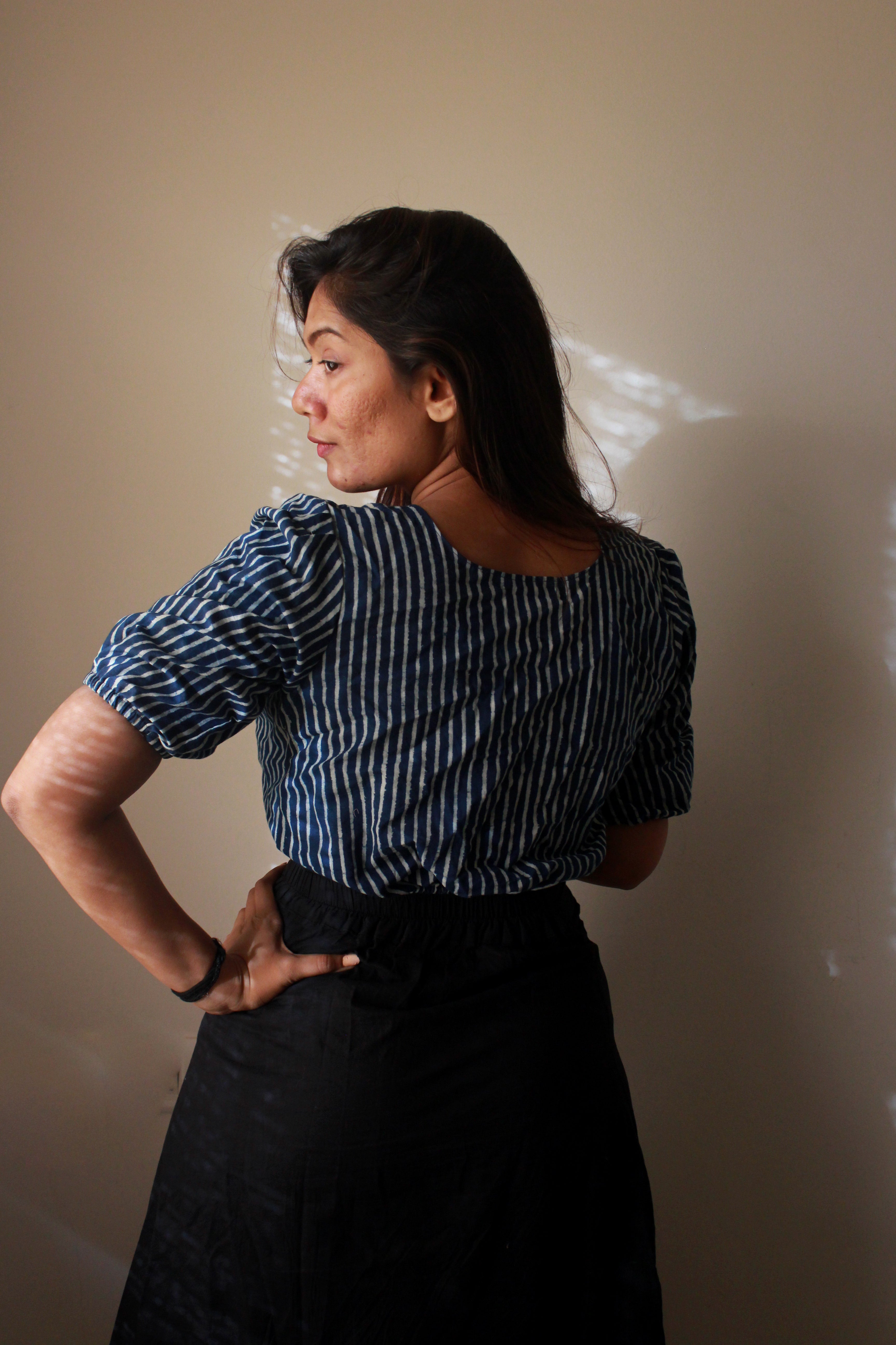 Blue Stripe Cotton top