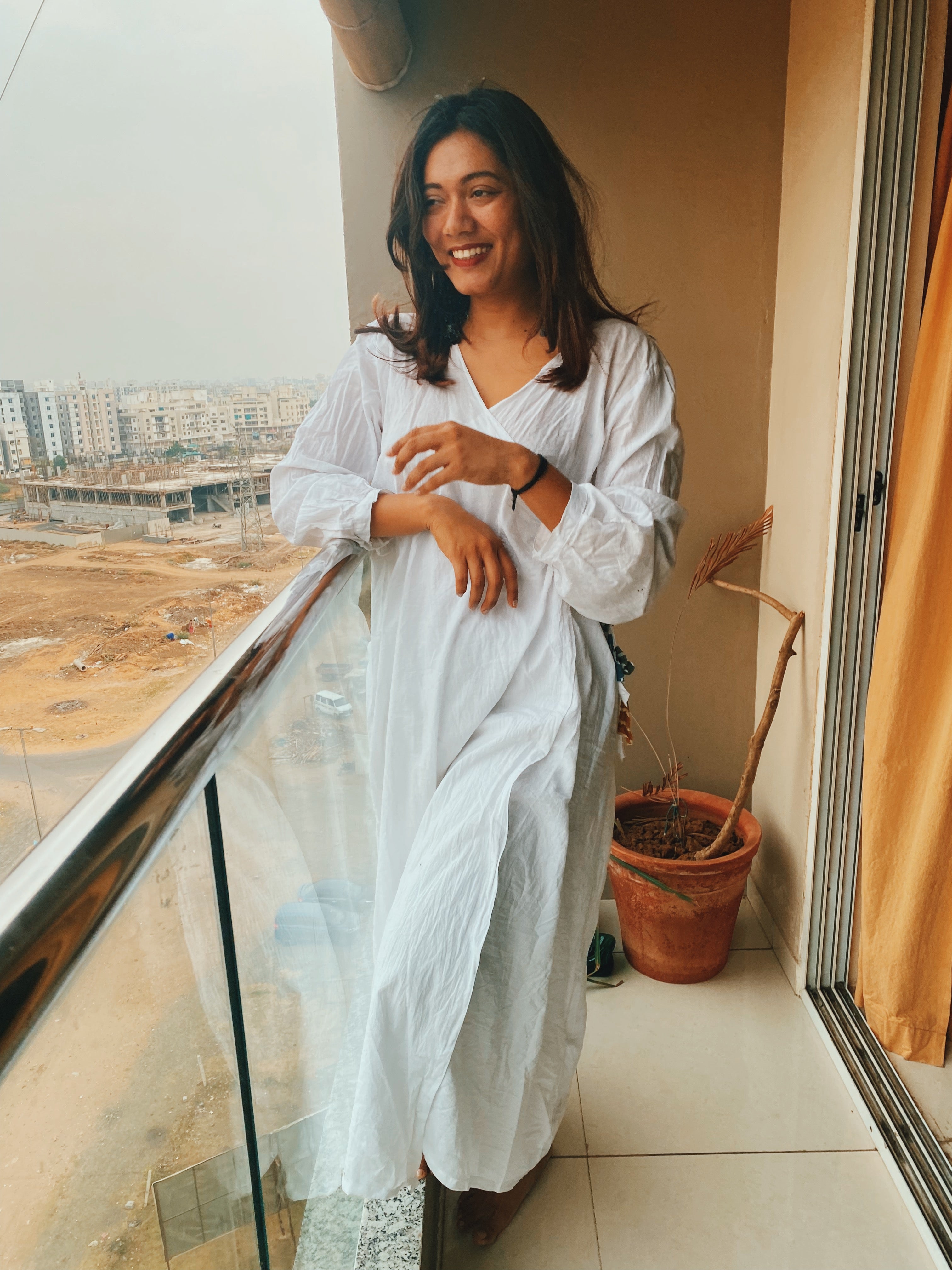 White Anarkali Dress