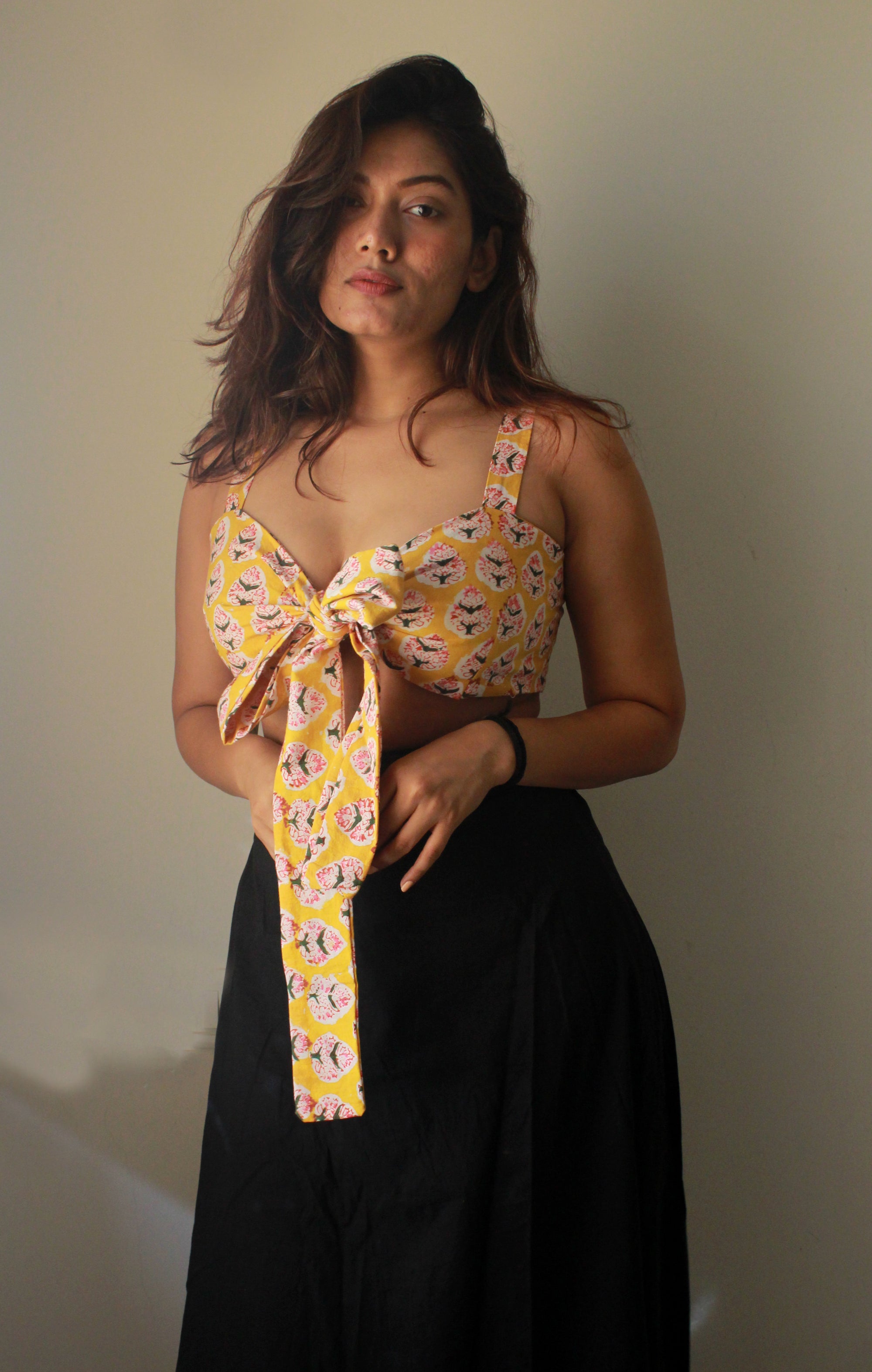 Summer Skies - cotton front tie top