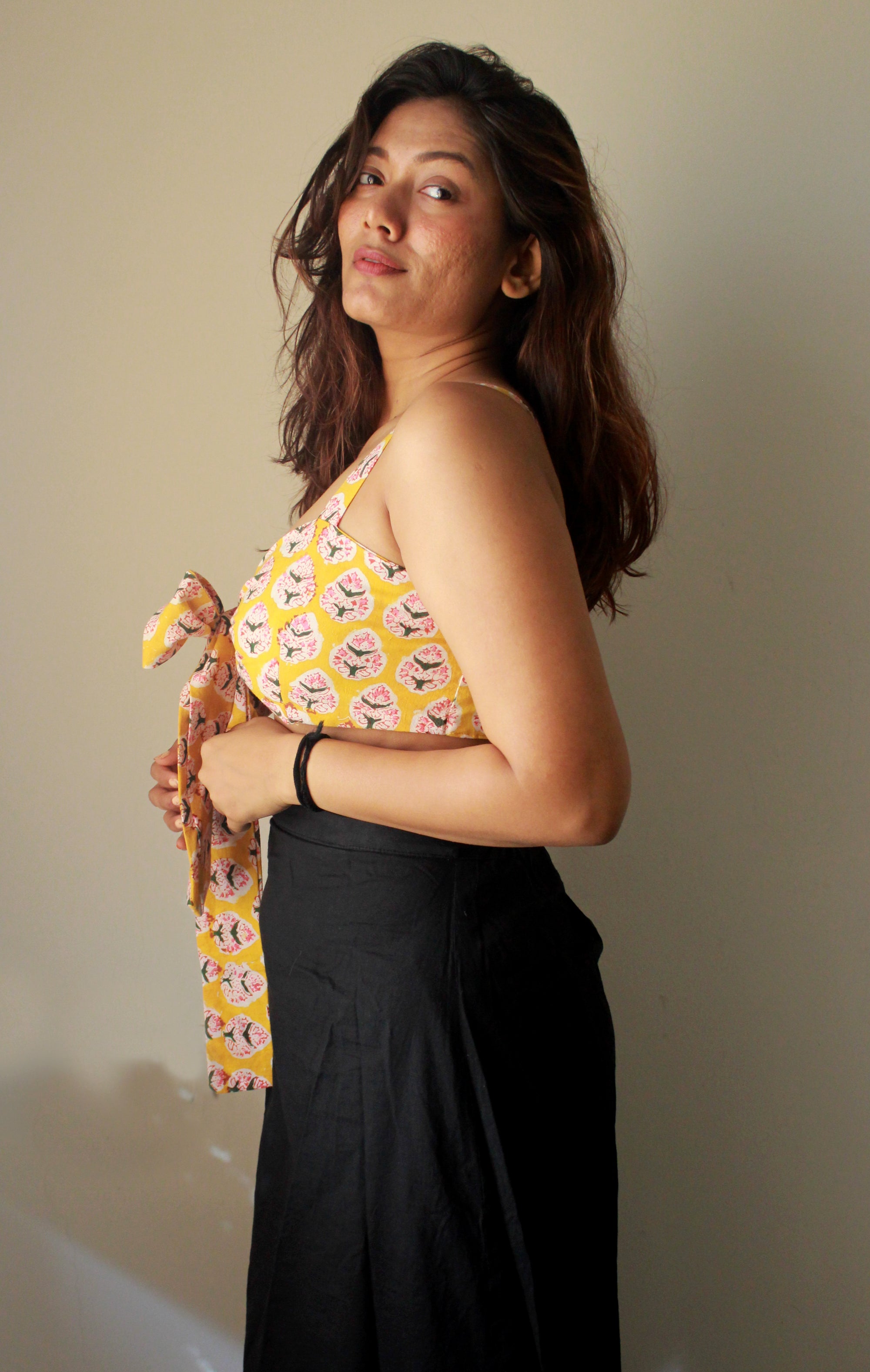 Summer Skies - cotton front tie top