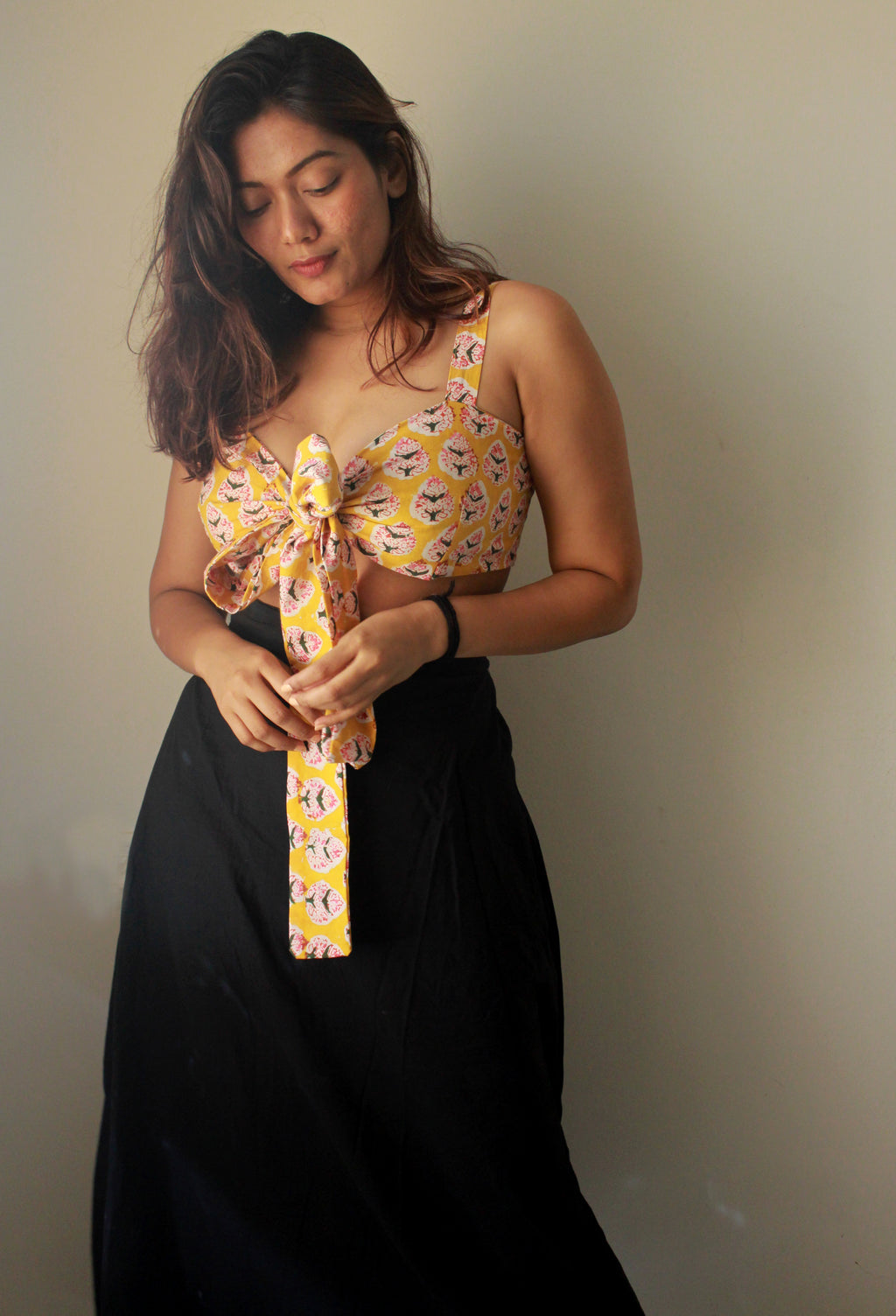 Summer Skies - cotton front tie top