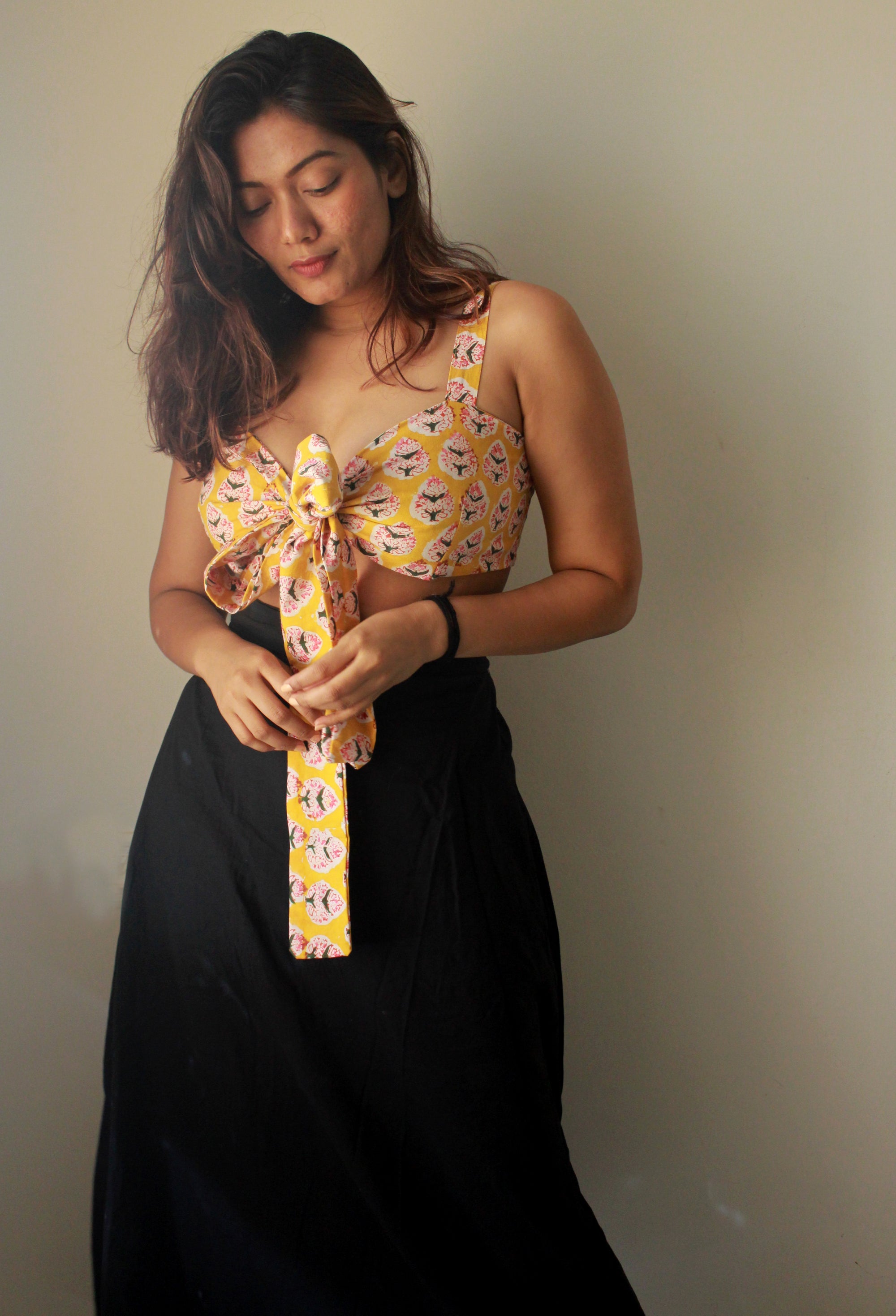 Summer Skies - cotton front tie top