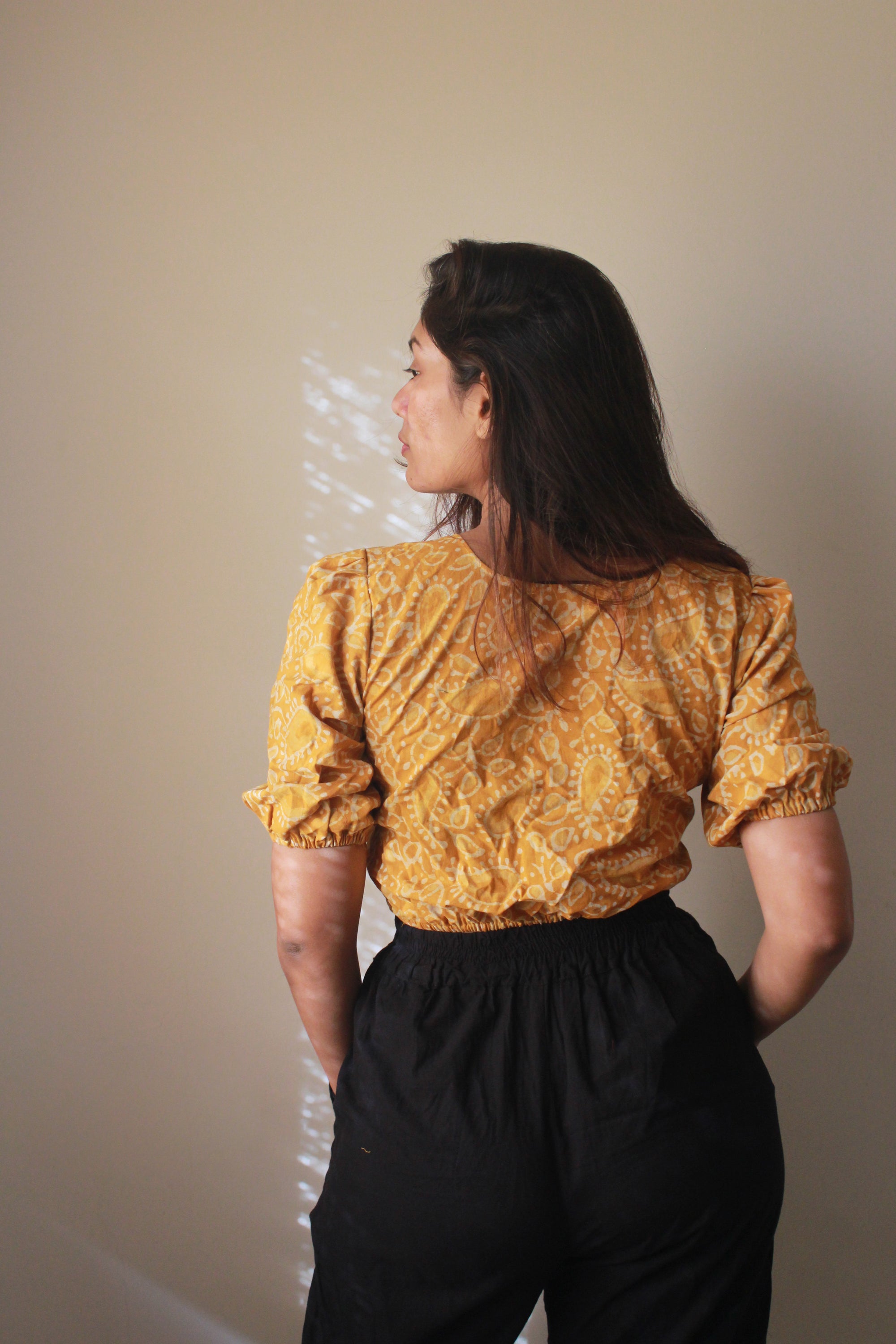 Yellow Cotton Tie Top