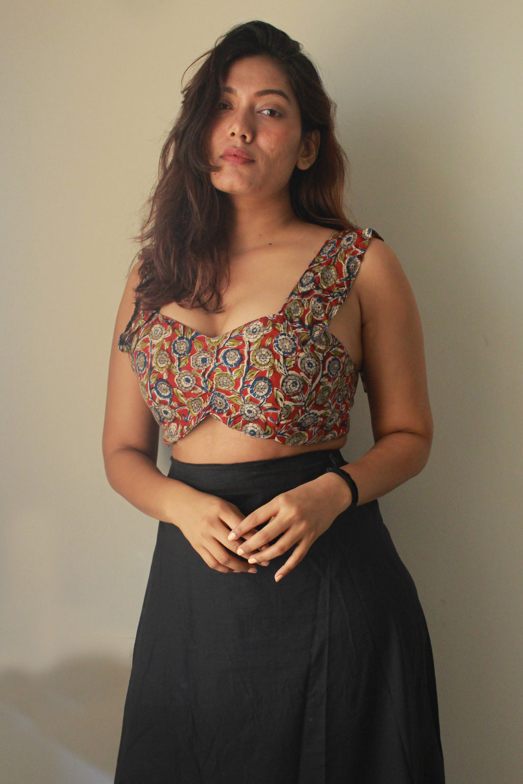 YAN - Red kalamkari silk top