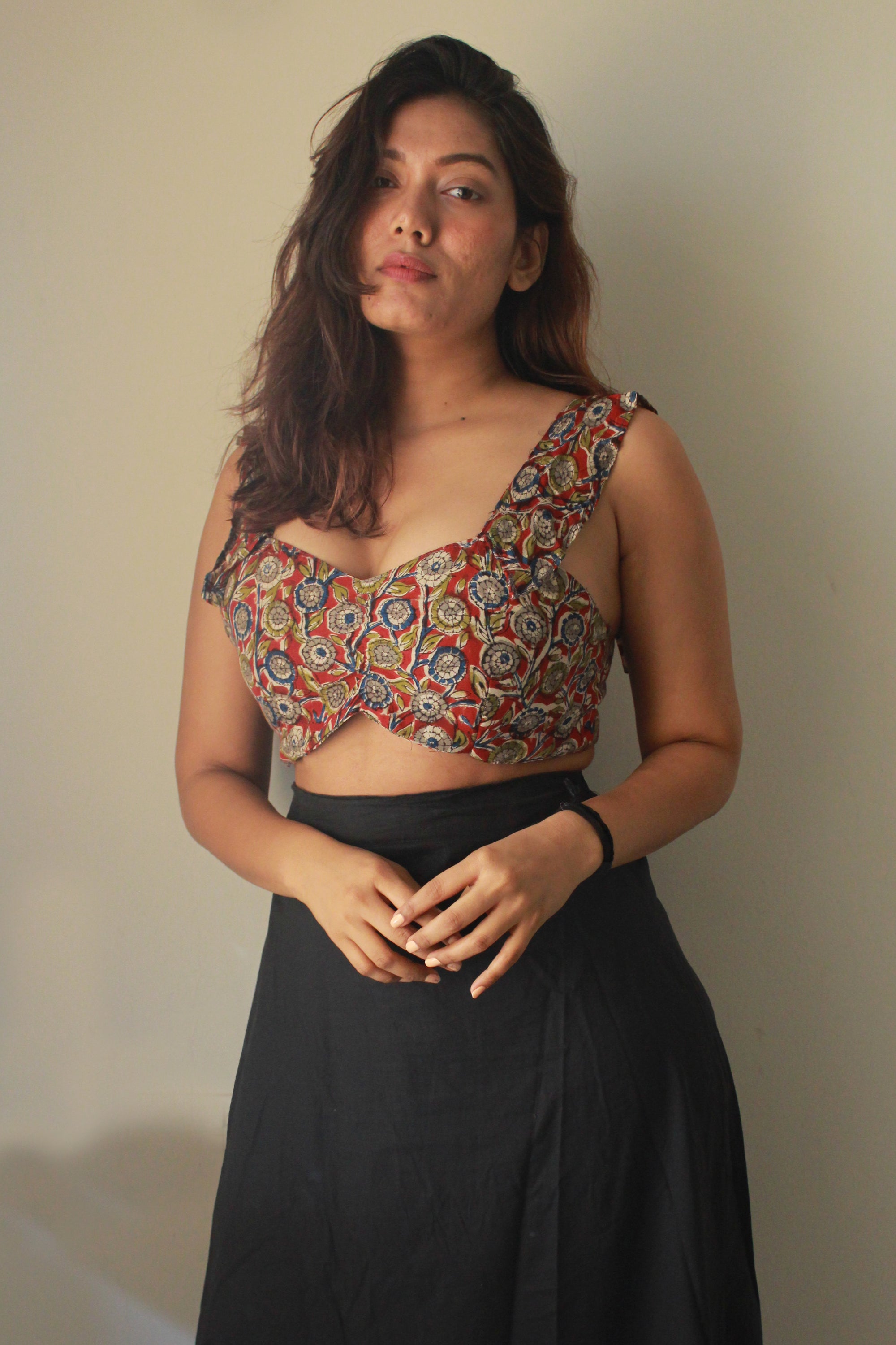 YAN - Red kalamkari silk top