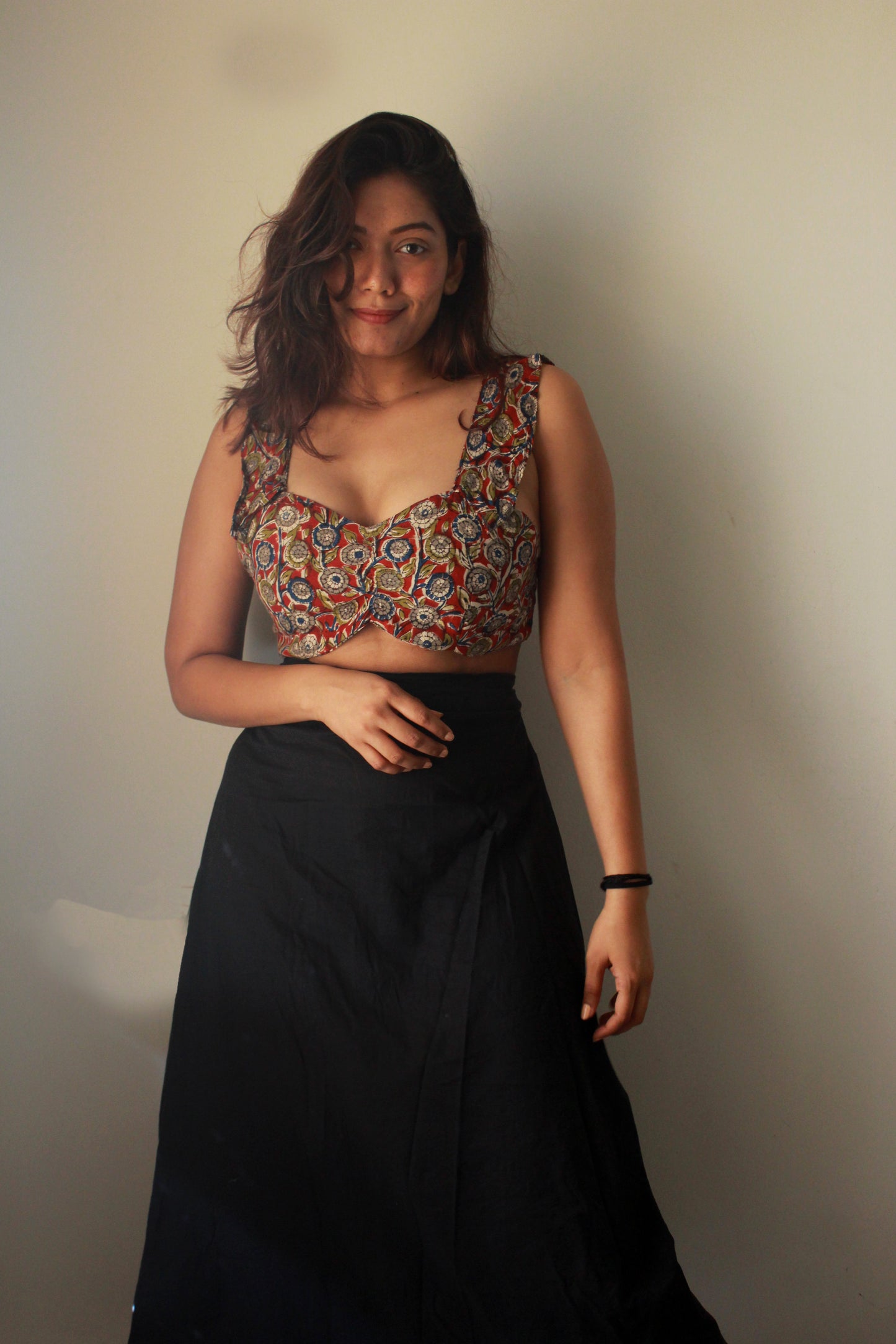 YAN - Red kalamkari silk top